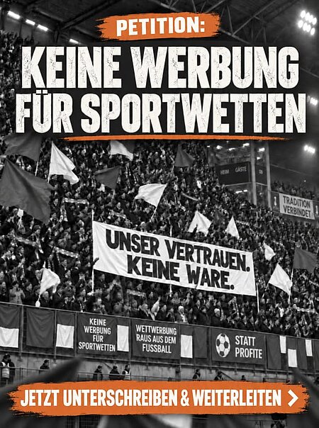 Petition gegen Sportwettenwerbung

Auf der Petitionsplattform WeAct wurde eine Petition gestartet, die sich gegen die Werbung von Fußballstars für Sportwetten richtet.

Interessierte können sich hier über die Petition informieren und diese unterstützen:

https://weact.campact.de/petitions/fussballstars-macht-keine-werbung-fur-sportwetten