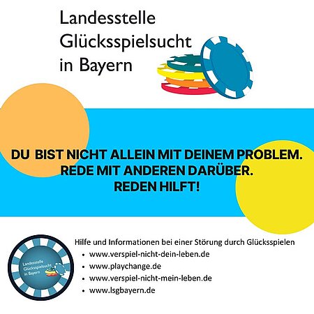 Hast du Geld verzockt?

Vielleicht sogar zu viel Geld und vielleicht nicht einmal dein eigenes?

Machst du dir Sorgen, dass du ein Problem mit dem Zocken hast?

Zum Glück gibt es Hilfe bei Problemen mit exzessivem Glücksspiel.

Besuche PlayChange und hole dir online Unterstützung – kostenlos und anonym.
Bei PlayChange stehen dir Expert:innen aus der Suchthilfe zur Seite und zeigen dir Wege, wie du dein Problem in den Griff bekommen kannst. Trau dich und schau vorbei!

PlayChange – kostenlos, kompetent und anonym!

https://playchange.de