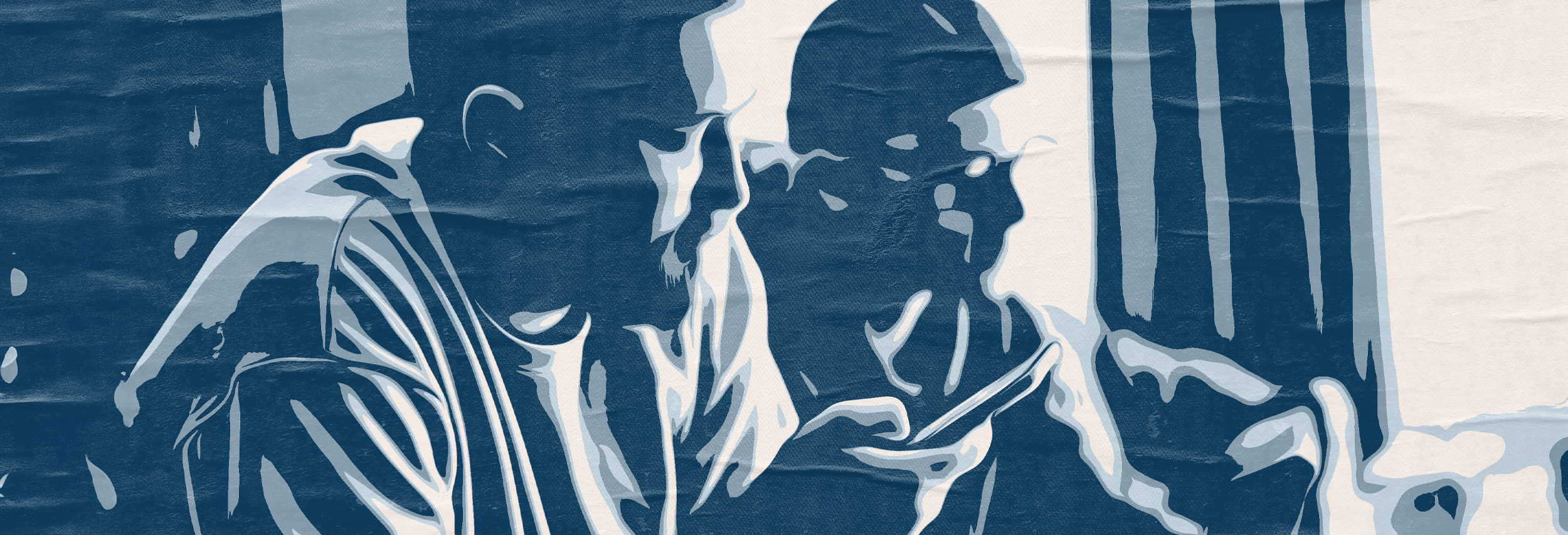 Stilisierte Ansicht von zwei Spielern vor Monitor